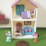 フエルトのミニチュアドールハウス（ピンク）