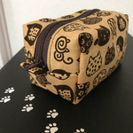 和柄猫のボックスポーチ・茶