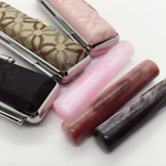 選べに自由♡銀行印/認印♡蝶貝パールハンコ12mm＆四つ葉柄ケース