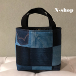 デニム風*パッチワーク柄♪ミニトートバック★ハンドメイド★