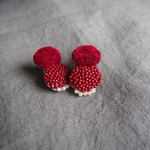 Red Embroidery Earrings