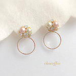2wayビジュー&リングのピアス/イヤリング<桜>