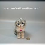 羊毛フェルト　子猫　ふさふさシルバー猫　ねこ　ネコ　