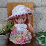 プチブライス☆アウトフィット☆ドレス&帽子セット(*^^*)ホワイト