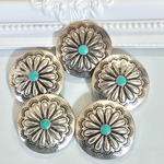 コンチョ ターコイズ シルバー 円形×5こセット