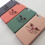 刺繍の色とりどり猫 iPhoneケース No.10