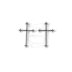 PDT-1288-R【2個入り】クロスペンダント,Black Epoxy Cross Pendant