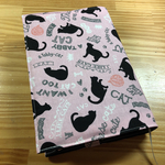★ 単行本ハードカバー用ブックカバー★猫☆シルエットと英字