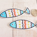 ♬2枚セット♬アイロンワッペン おさかな フィッシュ 魚　