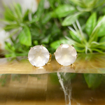 【ステンレス】ローズクォーツのピアス　６mm