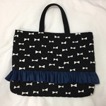 受注製作❁リボン柄フリルレッスンバッグ BK×BL