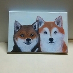 CREMINO様専用ページ     2匹の柴犬パネル(トールペイント絵画)