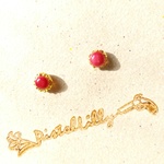 No.7355 送料込♥金縁ラウンドピアス