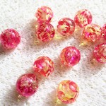 春色のボタンの花の色　  レジンビーズ　16㎜　12個 