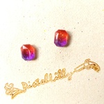 No.7371 送料込♥星屑グラデーションオクタゴンピアス