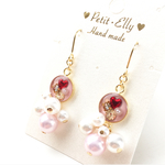 【フリルパールのガーリーピアス】