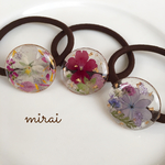 【SALE】押し花レジン＊大人可愛いヘアゴム