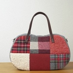 そらまめバッグ(wool patch -warm color x gray- #6)