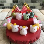 ガラスのお雛様(ネズミ)2段飾り