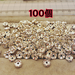 8mm 100個 ロンデル 波型 シルバー
