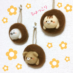 ひょっこりキョトンな壁飾り&ブローチ