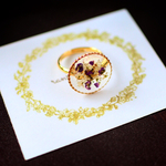  flower pinkie ring①purple flower