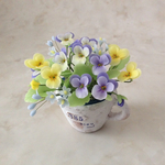【再販】樹脂粘土の花＊ビオラとパンジーとわすれな草＊