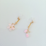 さくら咲く 樹脂ノンホールピアス/イヤリング
