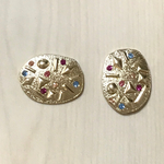 GOLD NUGGET MULTICOLOR STONE PLATE CABOCHON PARTS