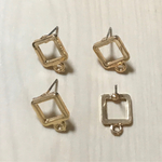 GOLD SQUARE FLAME PIERCE PARTS
