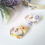 ごろりーん！はりねずみのハートブローチ　刺繍　デイジー