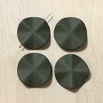 KHAKI GREEN FLAT ROUND MATTE WAVE RUBBER BEADS