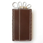 レザー蝶番の4連キーケース Brown × Natural