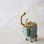 care pot(bath)light blue & gold