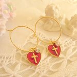 ♡メダイのフープピアス♡（Red）