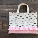 moshuna.y【NEW】【再販11】無地ピンク×フリル　レッスンバック 入園入学　女の子