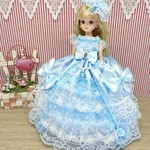 リカちゃん お姫様ドレス 一点物☆ブルー
