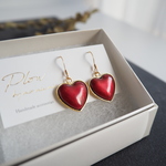 【再販売】七宝焼 ♡ Red Hearts ピアス