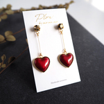 【再販売】七宝焼 swing♡ Red Hearts ピアス