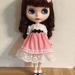 22センチドール 黒いリボンのワンピース ピンク