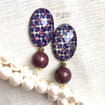 ☆Vintage☆デザインカボションのアンティークピアス/イヤリング