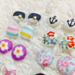 小さなくるみボタン ピアス