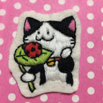 てんとう虫とねこのワッペン