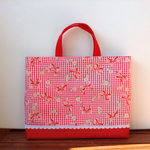 《セール品》絵本バッグ ☆赤×リボン 綿テープver.☆