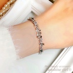 再販5❣ Twinkle star bracelet .｡.:* 星のブレスレット☆彡🎄冬 流星/バレンタイン/プレゼント シルバーブレスレット華奢 雪白/刻印             