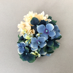 ブルーあじさいの花びらコサージュ（ブローチ） 