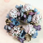 布花　しろつめ草とあじさいのブローチ