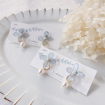 1/25(木)21時～♥受注製作♥新作♥ 小さなお花の耳飾り -smokyblue-