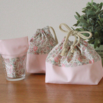 《完成品》リバティお弁当3点セット【Felicite】パウダーピンク《入園・入学》お弁当袋／コップ袋／ランチョンマット