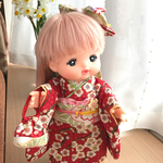  メルちゃんの着物セット*赤に梅の花